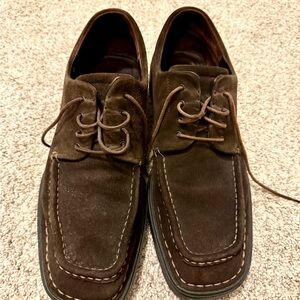 Ferragamo Brown Suede Lace-Up Casual Dress Shoes